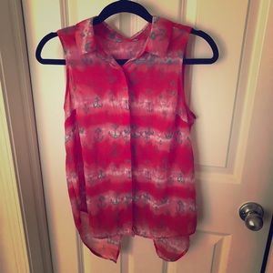 Anchor button up tank top